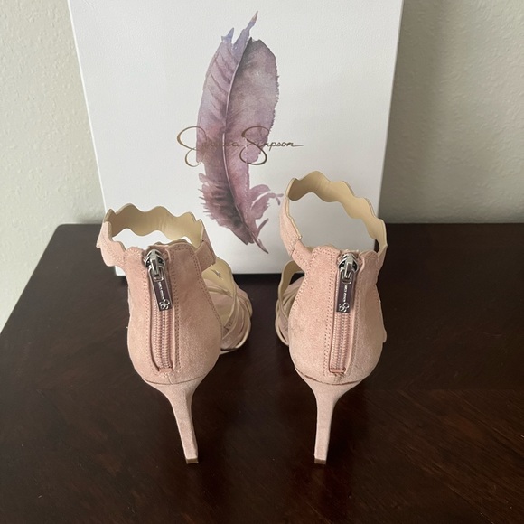 Jessica Simpson Blush Pink Microsuede Heels NWT - Picture 3 of 4